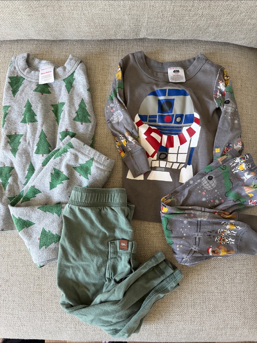 Hanna Andersson pajama sets and Tea Collection pants
